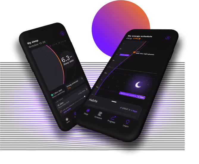 Graphic showing app mockups.