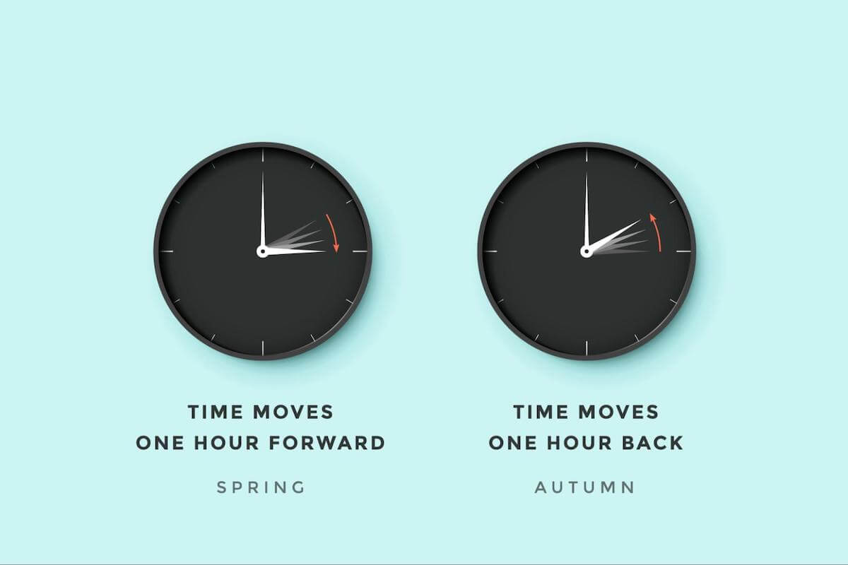 Effects of daylight savings time: spring and autumn clocks